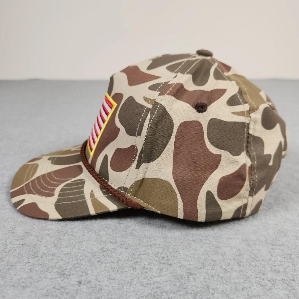 Burlebo Hat Adjustable Snapback Duck Camo American Flag Cap Country Ripstop